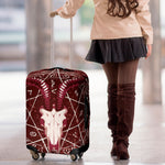 Goat Skull Pentagram Print Luggage Cover