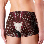 Goat Skull Pentagram Print Men's Boxer Briefs