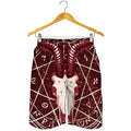 Goat Skull Pentagram Print Men's Shorts
