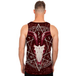 Goat Skull Pentagram Print Men's Tank Top