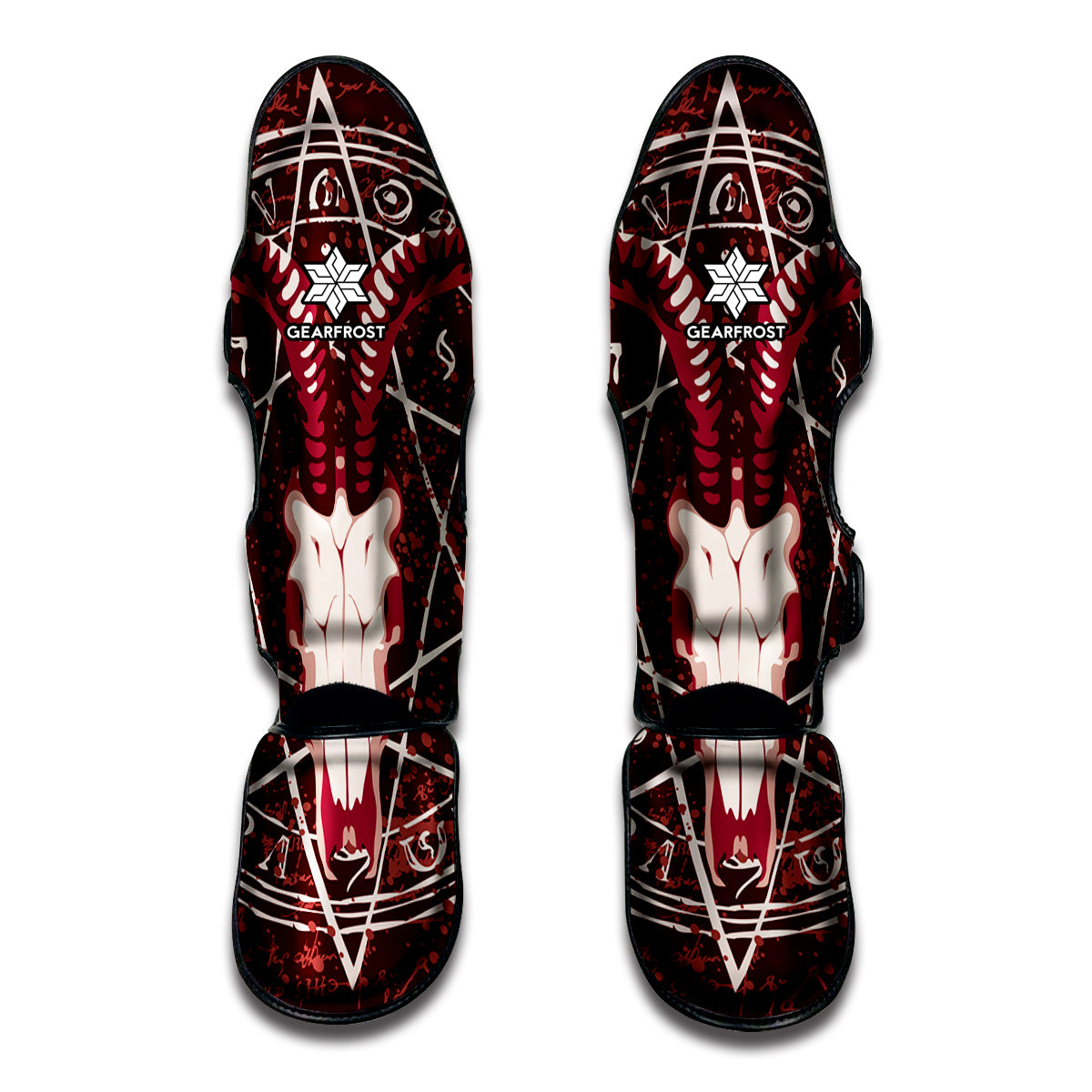 Goat Skull Pentagram Print Muay Thai Shin Guard