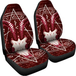 Goat Skull Pentagram Print Universal Fit Car Seat Covers