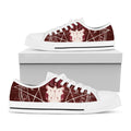 Goat Skull Pentagram Print White Low Top Sneakers