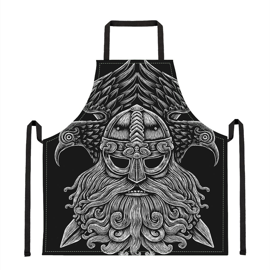 God Odin With Huginn And Muninn Print Apron