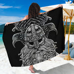 God Odin With Huginn And Muninn Print Beach Sarong Wrap