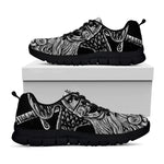 God Odin With Huginn And Muninn Print Black Sneakers