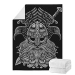 God Odin With Huginn And Muninn Print Blanket