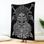 God Odin With Huginn And Muninn Print Blanket