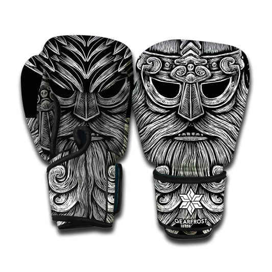 God Odin With Huginn And Muninn Print Boxing Gloves
