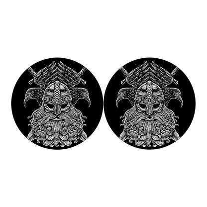 God Odin With Huginn And Muninn Print Car Coasters