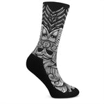 God Odin With Huginn And Muninn Print Crew Socks