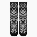 God Odin With Huginn And Muninn Print Crew Socks