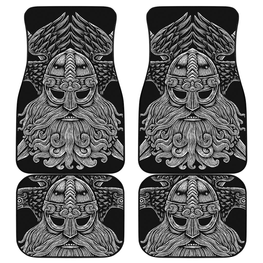 God Odin With Huginn And Muninn Print Front and Back Car Floor Mats