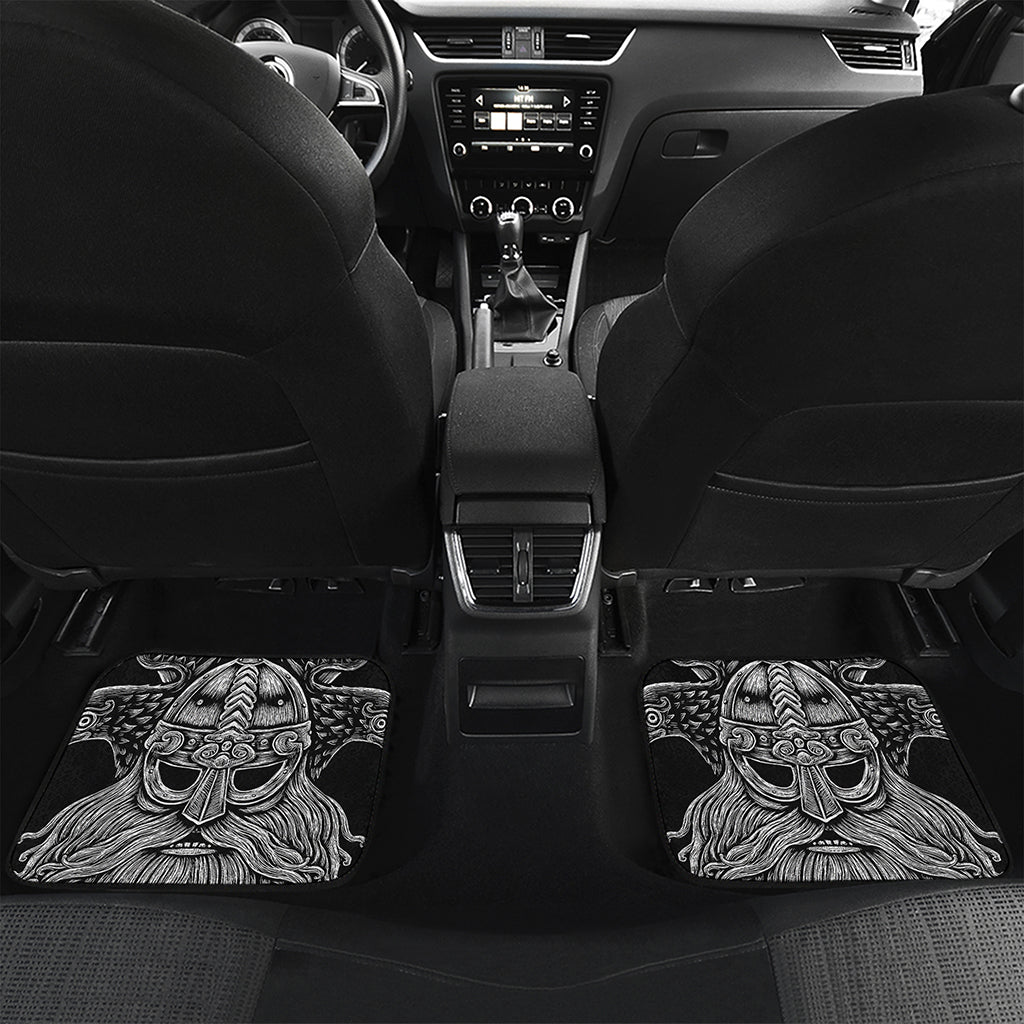God Odin With Huginn And Muninn Print Front and Back Car Floor Mats