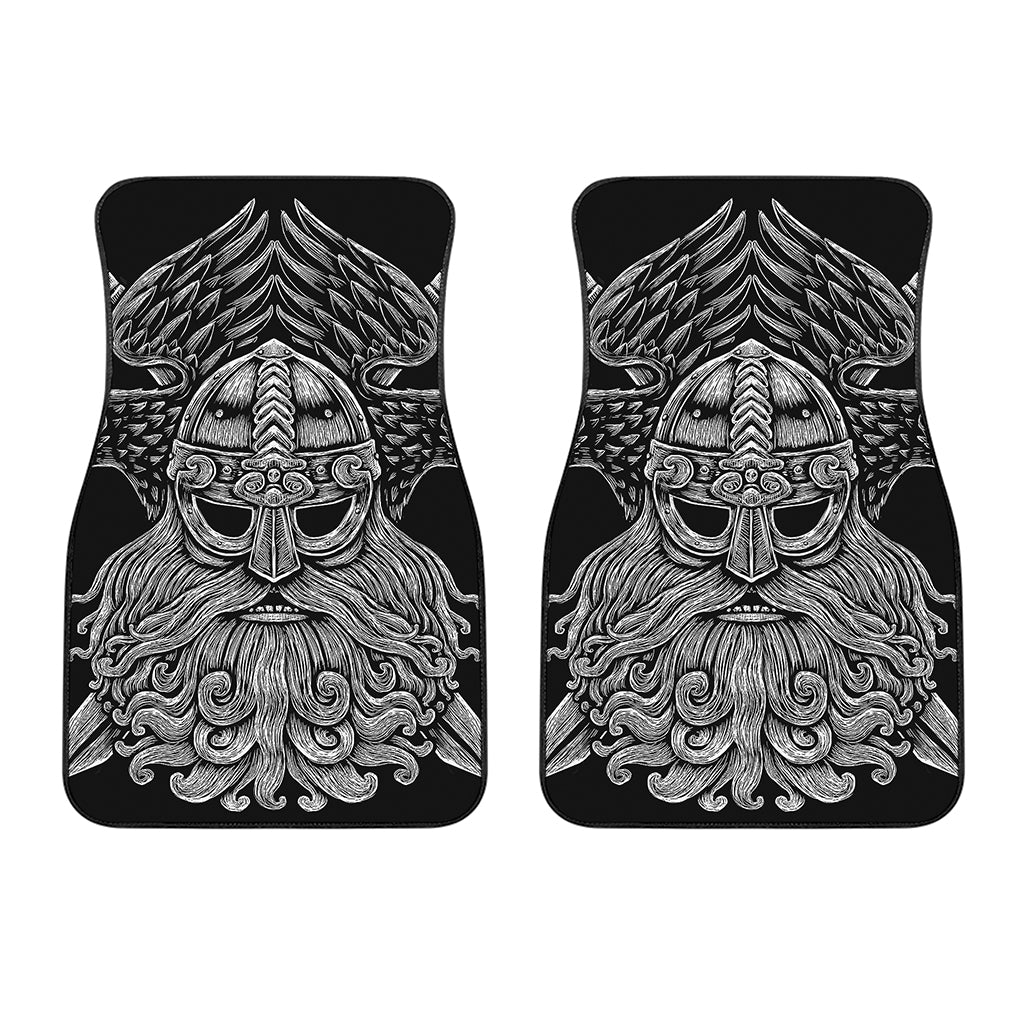 God Odin With Huginn And Muninn Print Front Car Floor Mats