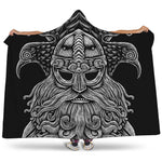 God Odin With Huginn And Muninn Print Hooded Blanket