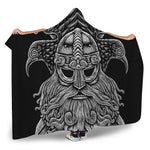 God Odin With Huginn And Muninn Print Hooded Blanket