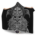 God Odin With Huginn And Muninn Print Hooded Blanket