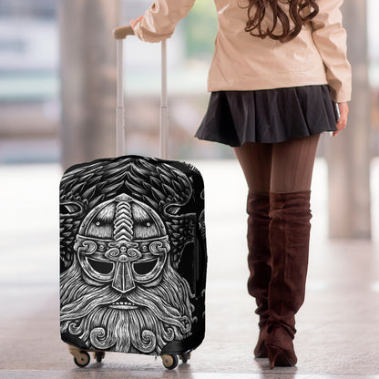 God Odin With Huginn And Muninn Print Luggage Cover