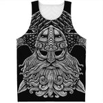 God Odin With Huginn And Muninn Print Men's Tank Top