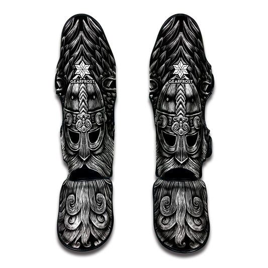 God Odin With Huginn And Muninn Print Muay Thai Shin Guard