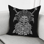 God Odin With Huginn And Muninn Print Pillow Cover
