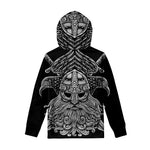 God Odin With Huginn And Muninn Print Pullover Hoodie