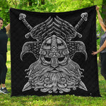 God Odin With Huginn And Muninn Print Quilt
