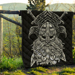 God Odin With Huginn And Muninn Print Quilt