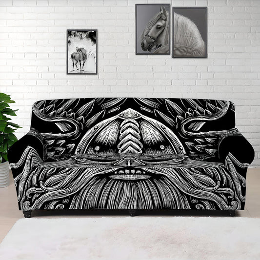 God Odin With Huginn And Muninn Print Sofa Cover