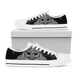 God Odin With Huginn And Muninn Print White Low Top Shoes