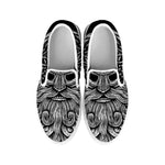 God Odin With Huginn And Muninn Print White Slip On Shoes