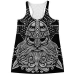 God Odin With Huginn And Muninn Print Women's Racerback Tank Top