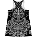 God Odin With Huginn And Muninn Print Women's Racerback Tank Top