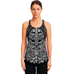 God Odin With Huginn And Muninn Print Women's Racerback Tank Top