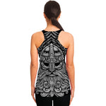 God Odin With Huginn And Muninn Print Women's Racerback Tank Top