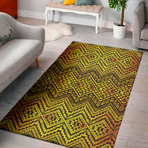 Gold African Ethnic Tribal Pattern Print Area Rug