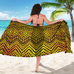 Gold African Ethnic Tribal Pattern Print Beach Sarong Wrap