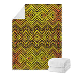 Gold African Ethnic Tribal Pattern Print Blanket