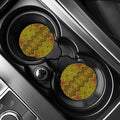 Gold African Ethnic Tribal Pattern Print Car Coasters