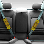 Gold African Ethnic Tribal Pattern Print Car Seat Belt Covers