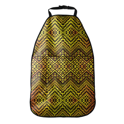 Gold African Ethnic Tribal Pattern Print Car Seat Organizers