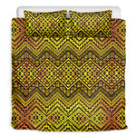Gold African Ethnic Tribal Pattern Print Duvet Cover Bedding Set