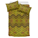 Gold African Ethnic Tribal Pattern Print Duvet Cover Bedding Set