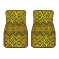 Gold African Ethnic Tribal Pattern Print Front Car Floor Mats