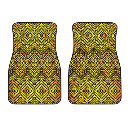 Gold African Ethnic Tribal Pattern Print Front Car Floor Mats