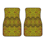 Gold African Ethnic Tribal Pattern Print Front Car Floor Mats