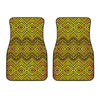 Gold African Ethnic Tribal Pattern Print Front Car Floor Mats