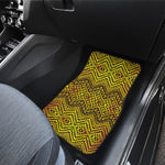 Gold African Ethnic Tribal Pattern Print Front Car Floor Mats