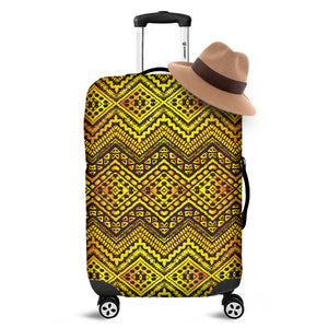 Gold African Ethnic Tribal Pattern Print Luggage Cover